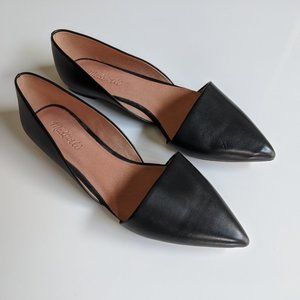 NEW Madewell Black Leather Pointed Toe Flats 9.5